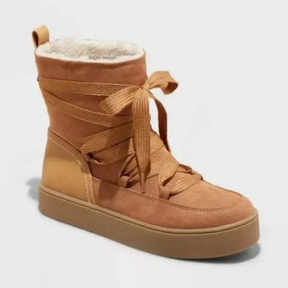 Women's Birgitte Winter Boots Cognac - Universal Thread™ 6 - Picture 1 of 10